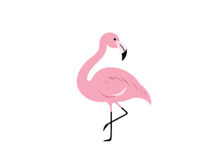 Minimalistic flamingo logo icon isolated on a white background. Flamingo vector illustration.