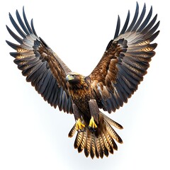 Obraz premium Detailed golden eagle wingspan action photo high resolution image