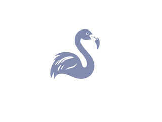 Minimalistic flamingo logo icon isolated on a white background. Flamingo vector illustration.