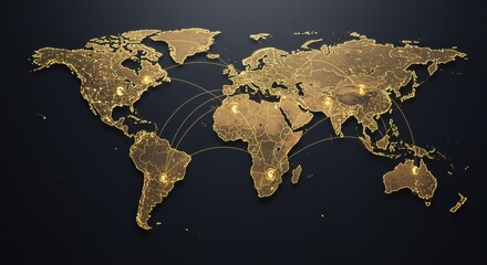 Global Finance Map - Digital World View