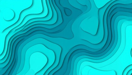paper cut topography background. Vector realistic illustration, topographic origami pattern