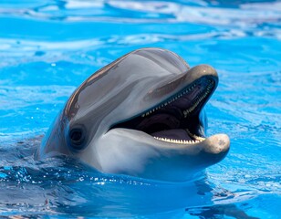 Dolphin, smiling, close up