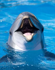 Obraz premium Dolphin, smiling, close up