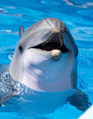 Dolphin, smiling, close up