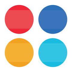 A vector set features round, glossy web buttons in various colors, ideal as shiny 3D icons for internet design