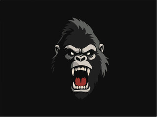 Angry Gorilla logo. Gorilla icon, gorilla head, vector. Gorilla logo design. 