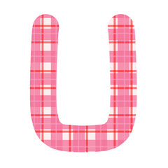 English alphabet with pink gingham texture, A to Z English alphabet letters
