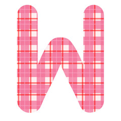 English alphabet with pink gingham texture, A to Z English alphabet letters