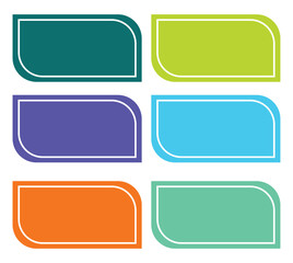 Fototapeta premium Shiny 3D vector set of colorful glossy web icons and blank square buttons