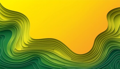 paper cut topography background. Vector realistic illustration, topographic origami pattern