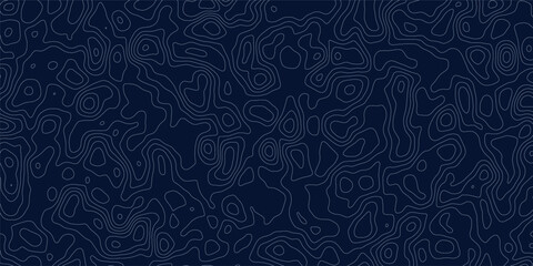 Abstract geometric vector illustration wavy black and white contour line topographic design.