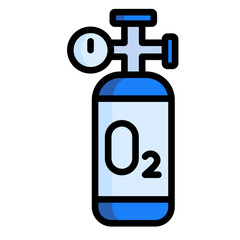 Oxygen Tank  Icon Element For Design	