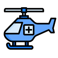 Medical Helicopter  Icon Element For Design	