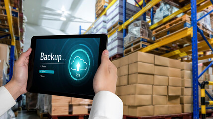 Backup Storage Data Internet Technology Business concept. Database storage cloud technology file...