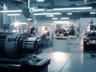 Advanced manufacturing equipment in modern industrial facility during daytime