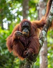 Naklejka premium Orangutan at the field