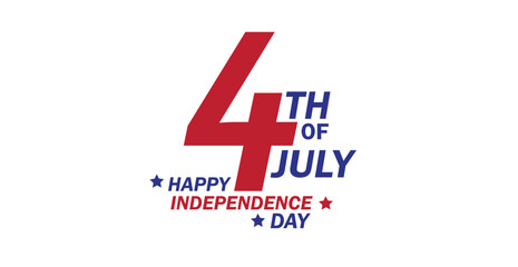 4th of july. lettering style usa happy independence day. fourth of july for banner advertisement, social media etc png and vector illustration on transparent background