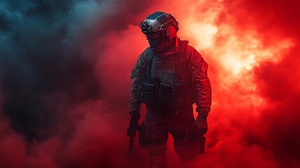 Fototapeta premium Tactical team battlefield mission images