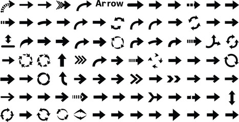 Flat arrow vector, diverse direction vector illustration