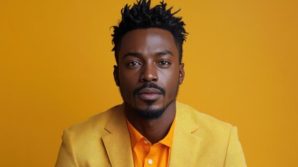Portrait of a Confident Black Man in Yellow