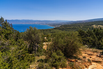 Beautiful panoramic view of Polis, a peaceful coastal town in Cyprus, surrounded by nature and traditional architecture. Perfect for travel, Mediterranean lifestyle, and nature-inspired concepts.