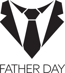 Happy Father Day Holiday Greeting Card Flat Vector Illustration