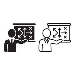 Presenter icon duo outline and solid styles