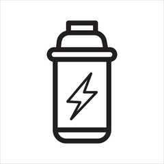 energy drink can icon. aluminum soda can line art vector icon on white background