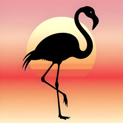 Naklejka premium flamingo silhouette vector