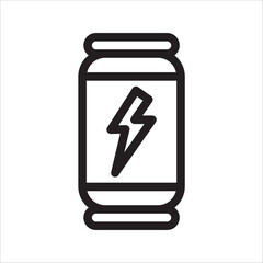energy drink can icon. aluminum soda can line art vector icon on white background