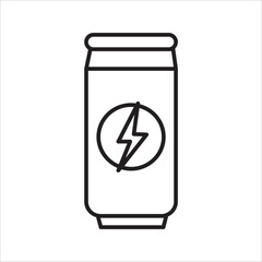 energy drink can icon. aluminum soda can line art vector icon on white background