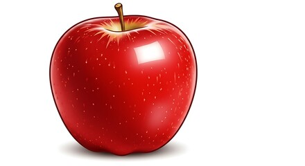 Obraz premium Red Apple Illustration on White Background