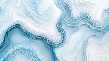 Abstract Blue and White Layered Waves Design