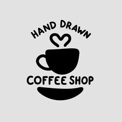 Hand Drawn Coffee Shop Logo Cozy Cafe Vibe Sketch Logo Silhouette Vector