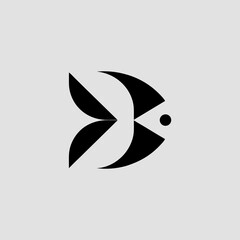 Fish Simple Marine Logo Silhouette Vector