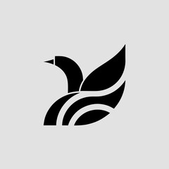 Bird Soaring Design Logo Silhouette Vector