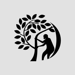 Tree Organic Growth Logo Silhouette Vector