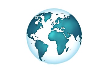 Fototapeta premium Watercolor Globe Icon Representing Global Connection on a White Background