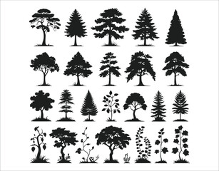 High Contrast Forest Silhouette Design