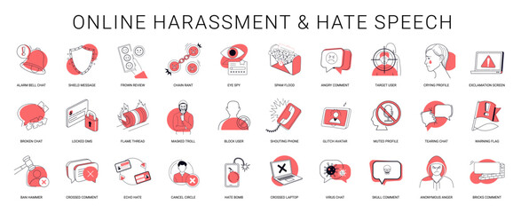 online harassment hate speech symbolic illustrations highlighting pervasive nature digital abuse