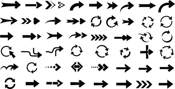 Arrow silhouette vector set