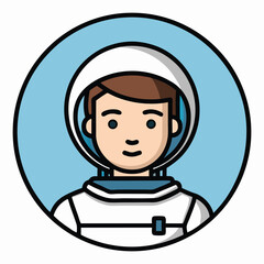 Cartoon Astronaut Profile Icon Space Exploration