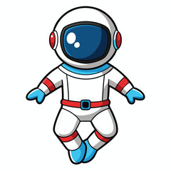 Cute Cartoon Astronaut Floating in Space