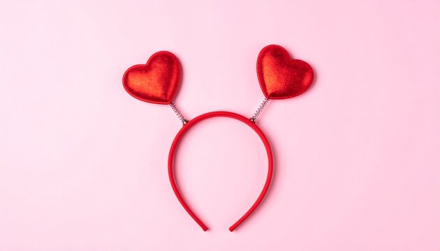 red heart on pink background