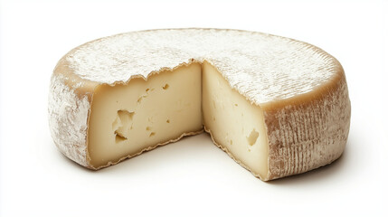 Piece of cheese isolated on white background