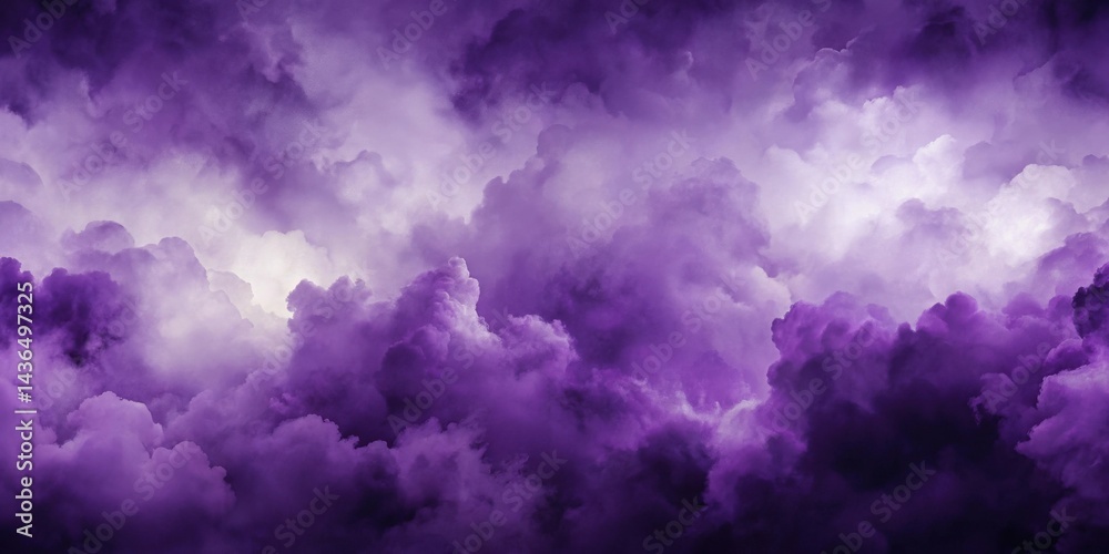 Aufkleber a majestic display of violet and white clouds in the atmosphere, a dreamlike celestial scene with so