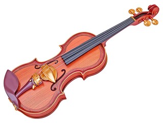 Obraz premium A polished wooden violin, angled view, showcasing intricate details