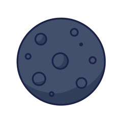 New Moon Icon in Vector Style Against Dark Background  