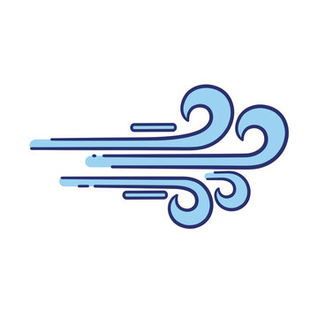 Strong Wind Icon, Strong Wind Icon, Blue Graphic Illustration  