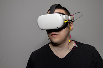 portrait of a man in virtual reality glasses